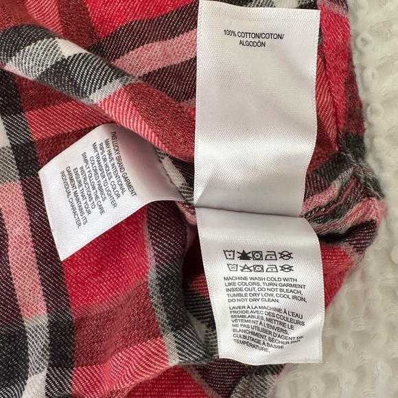 Lucky Brand Shirt Mens Large L Red Flannel Plaid Long Sleeve Button Up Cotton - Picture 7 of 8